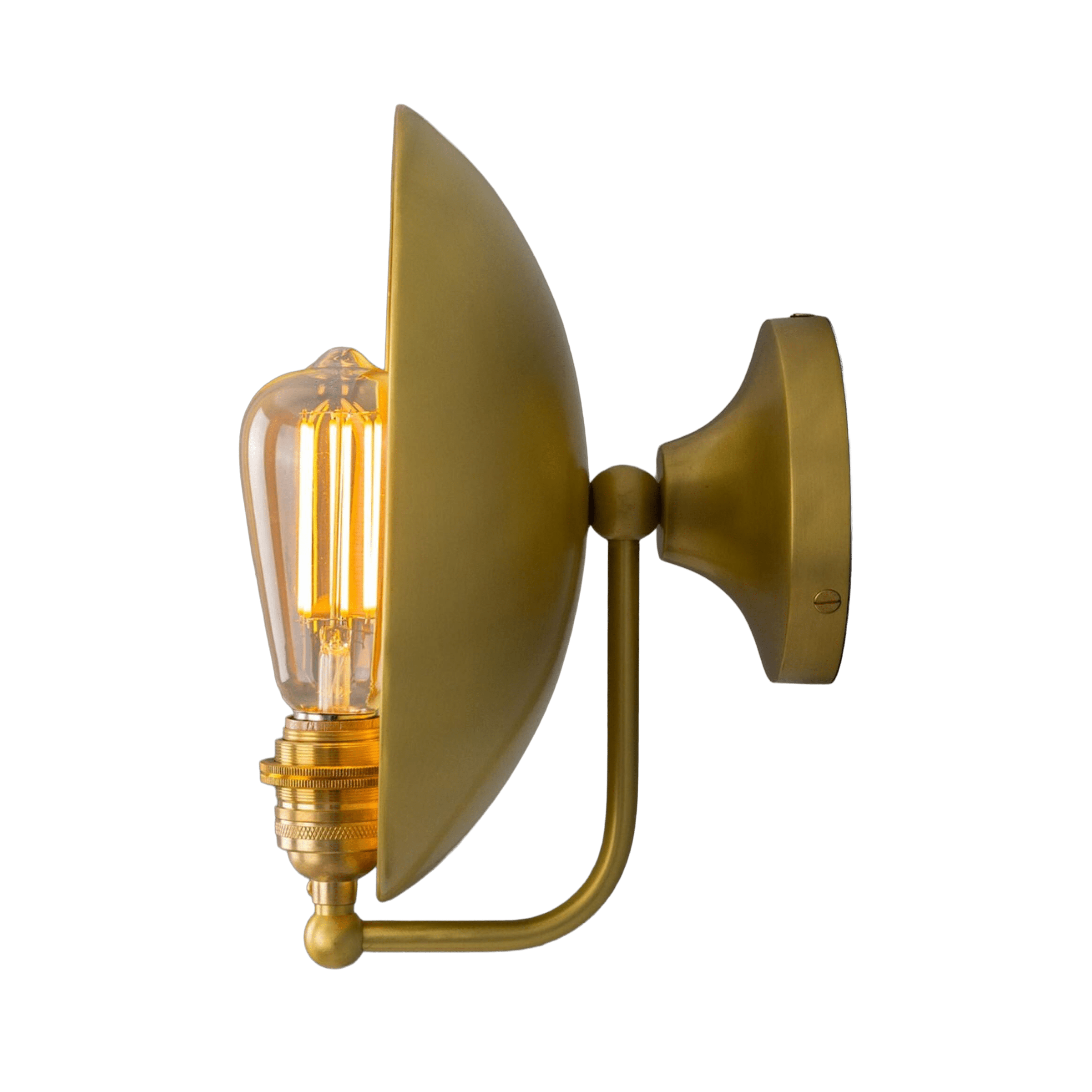 Mullan Lighting Lighting Chulainn Industrial Brass Dish Wall Sconce