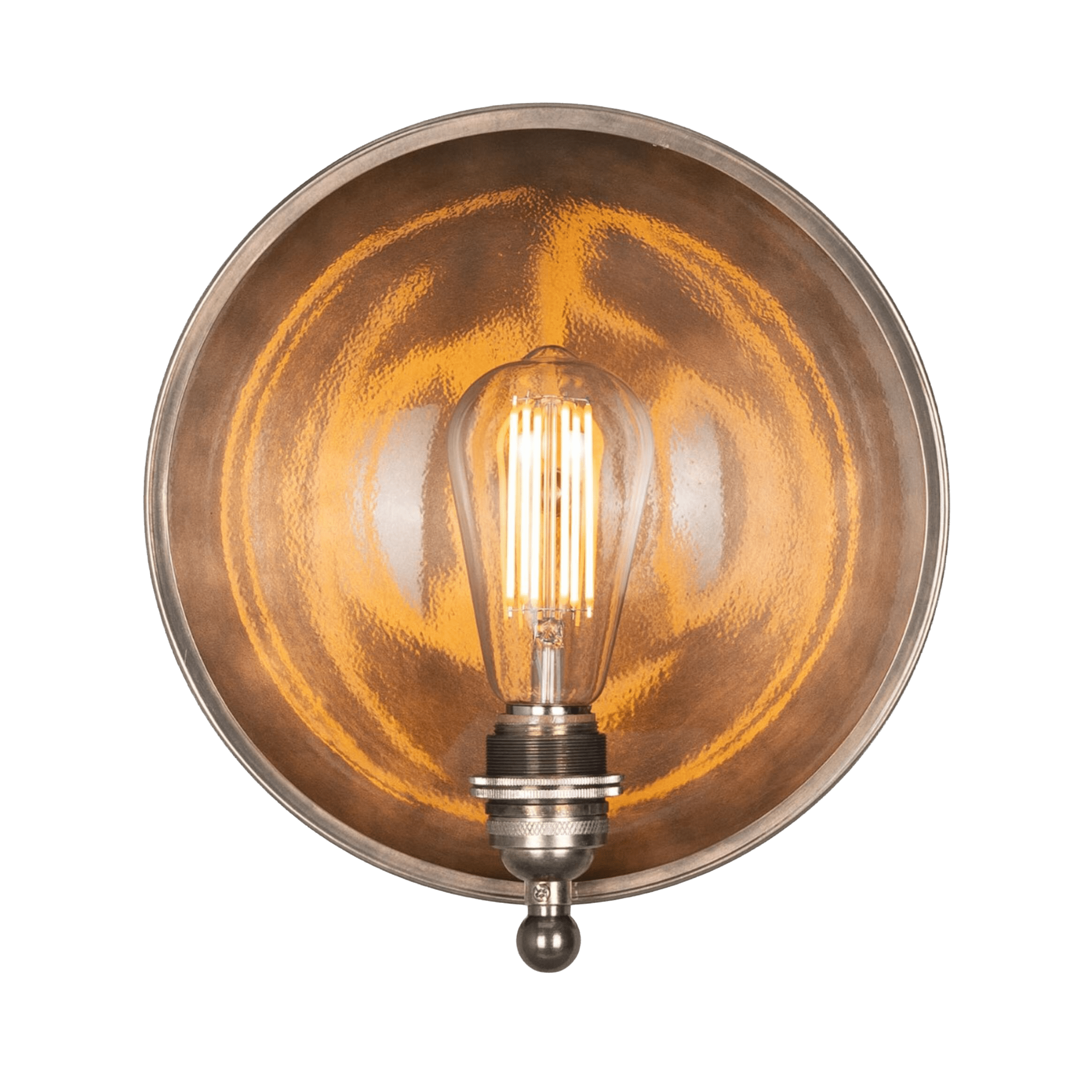 Mullan Lighting Lighting Chulainn Industrial Brass Dish Wall Sconce