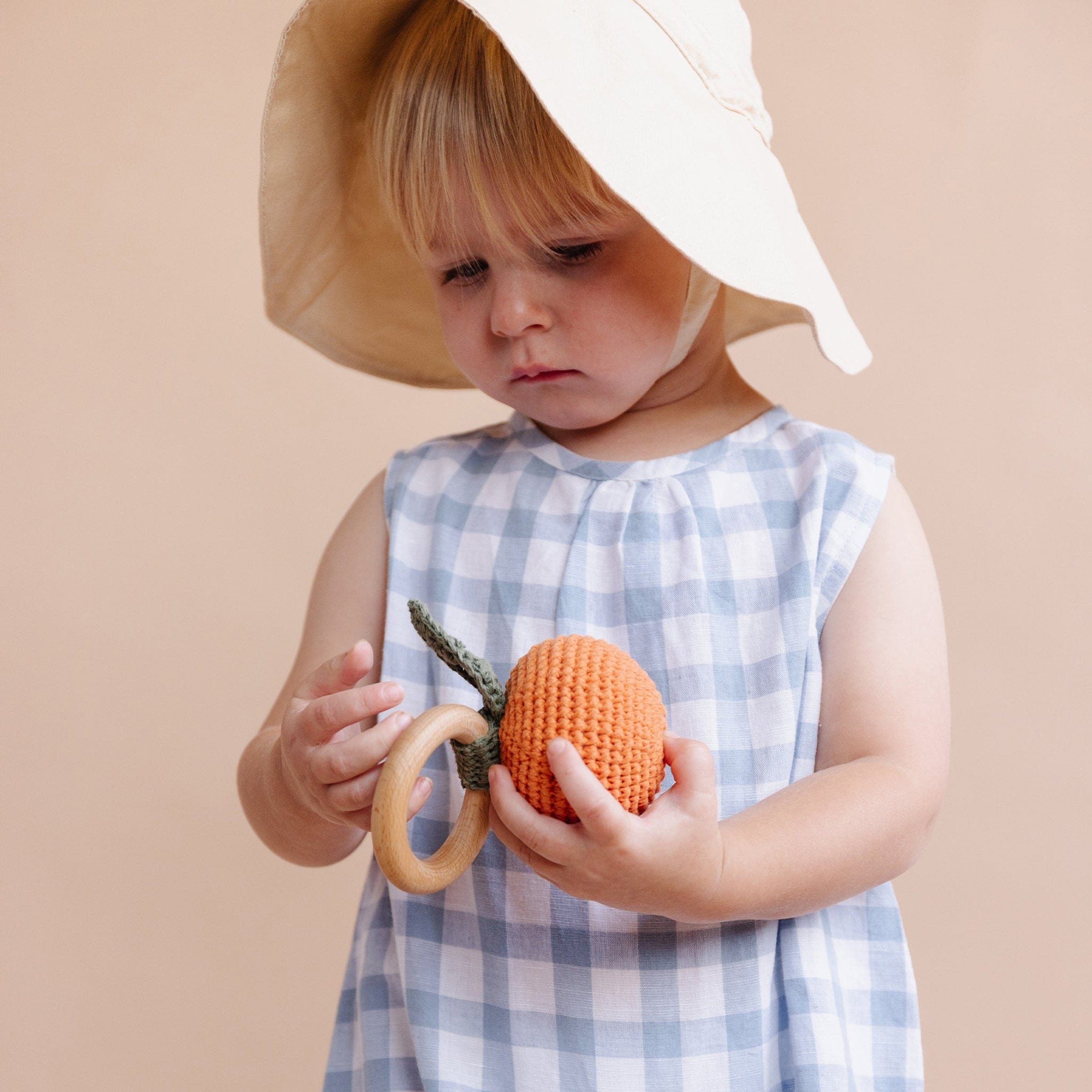 The Blueberry Hill Baby Toys Clementine Crocheted Teether Rattle