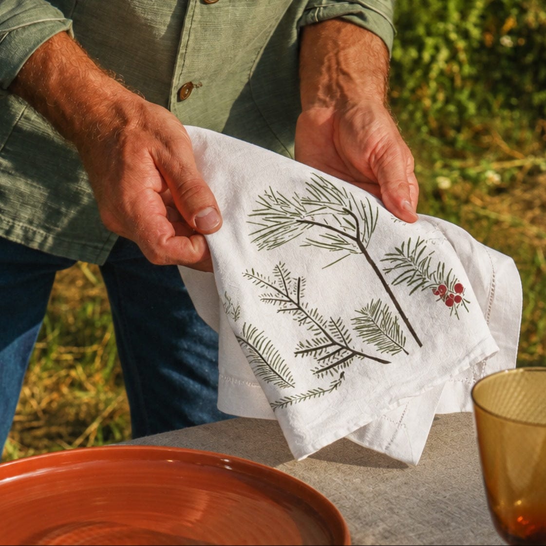 June & December SHOP Conifers Tea Towel
