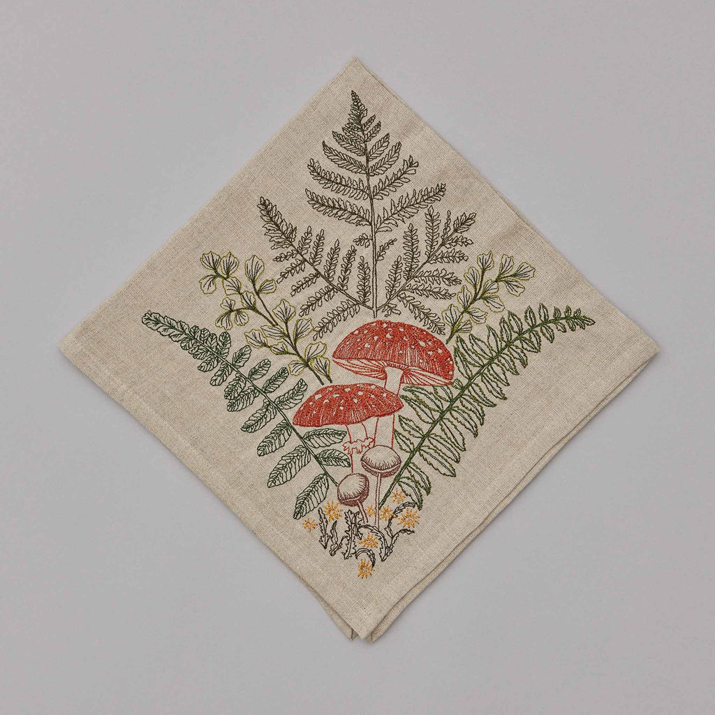 Coral & Tusk Coral & Tusk - Mushrooms and Ferns Bouquet Dinner Napkin