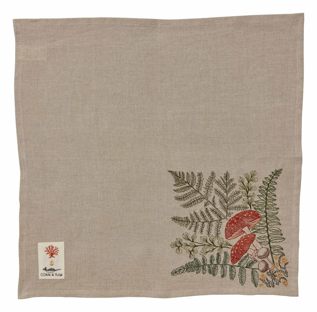 Coral & Tusk Coral & Tusk - Mushrooms and Ferns Bouquet Dinner Napkin