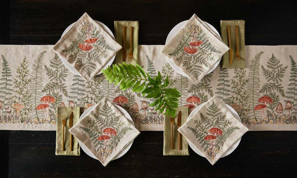 Coral & Tusk Coral & Tusk - Mushrooms and Ferns Bouquet Dinner Napkin