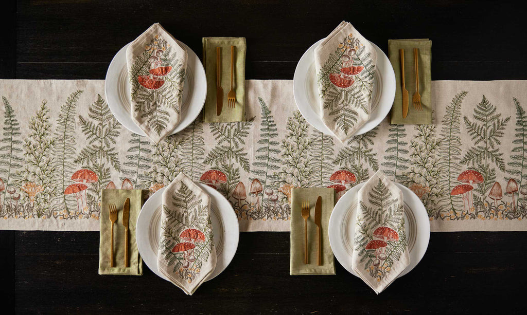 Coral & Tusk Coral & Tusk - Mushrooms and Ferns Bouquet Dinner Napkin