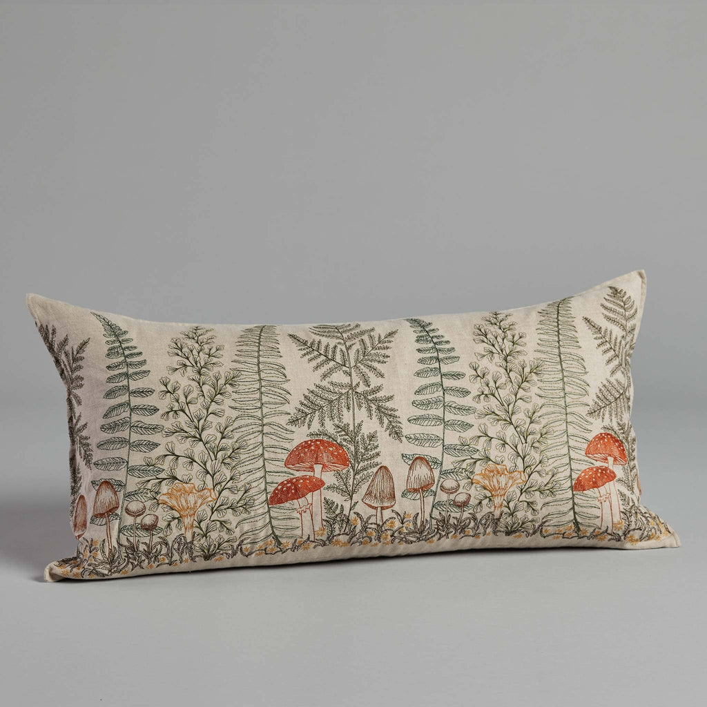 Coral & Tusk Pillow Cover with Insert Coral & Tusk - Mushrooms and Ferns Lumbar Pillow