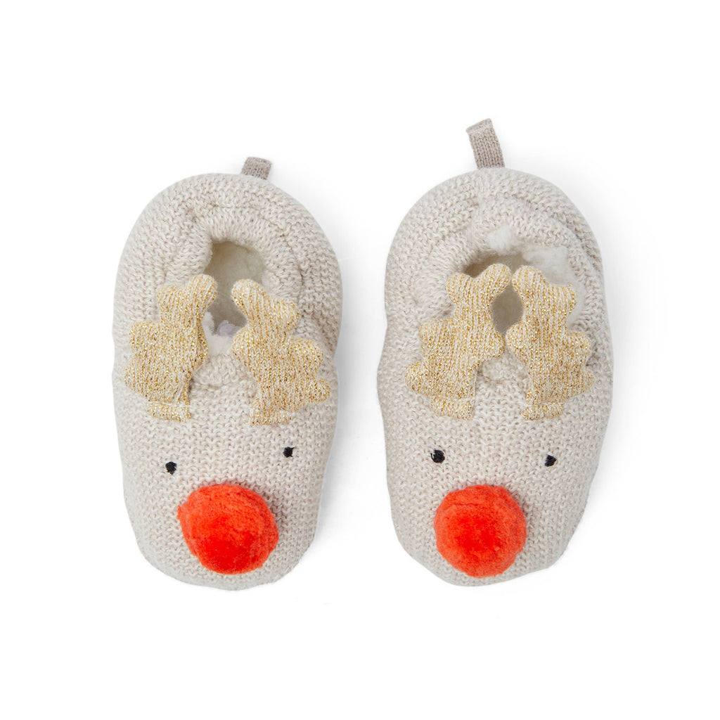 Sophie Home Ltd Cotton Knit Baby Booties - Reindeer