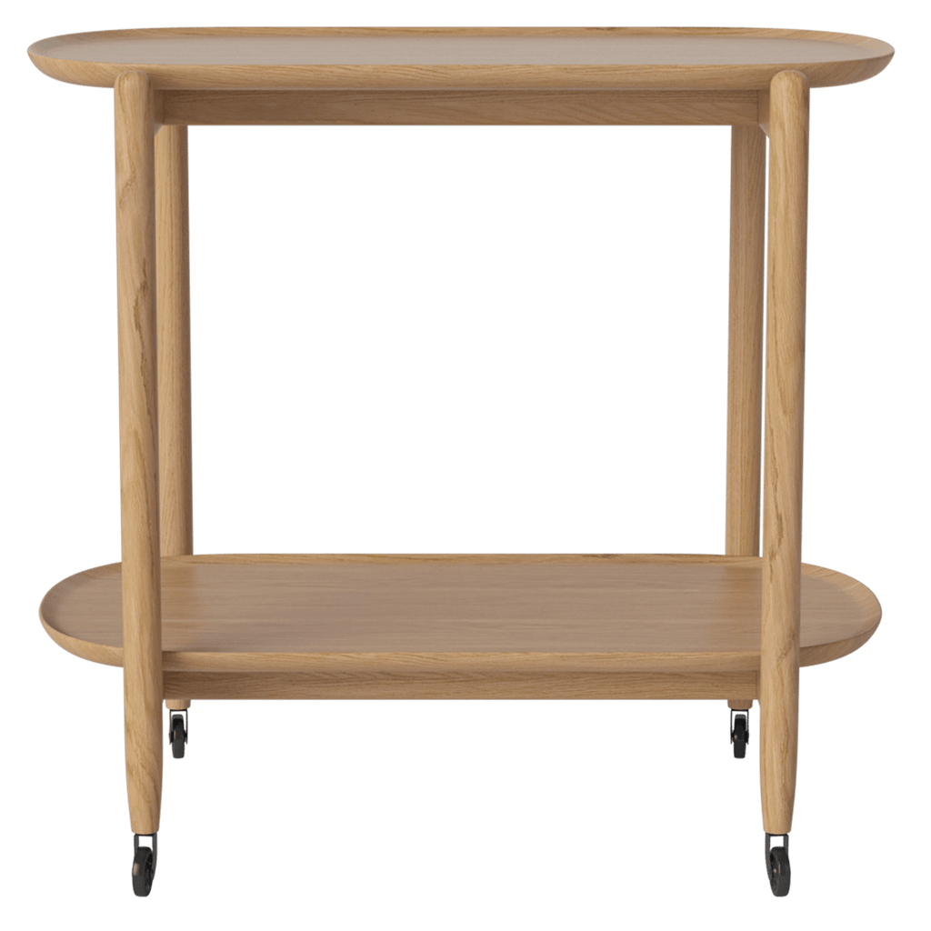 Bolia Furniture Oiled Oak / 31.5" Coupe Bar Trolley