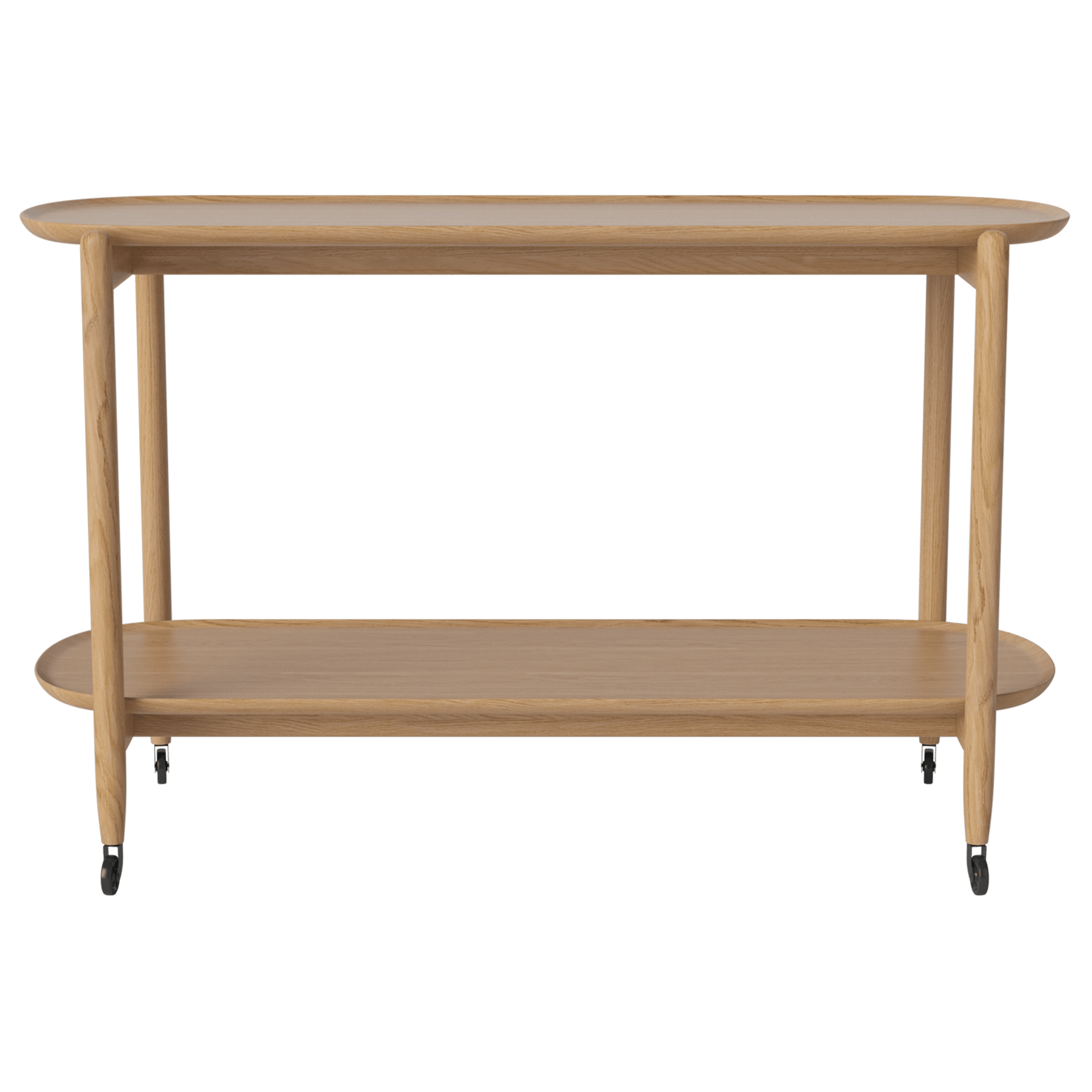 Bolia Furniture Oiled Oak / 47.25" Coupe Bar Trolley