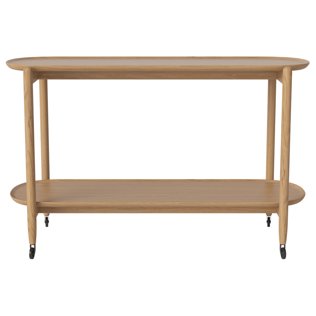 Bolia Furniture Oiled Oak / 47.25" Coupe Bar Trolley