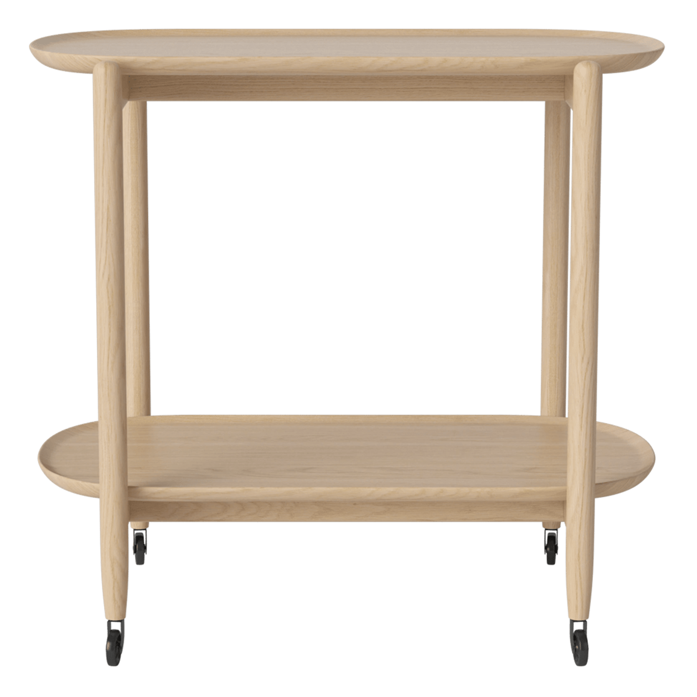 Bolia Furniture White Pigmented Oiled Oak / 31.5" Coupe Bar Trolley