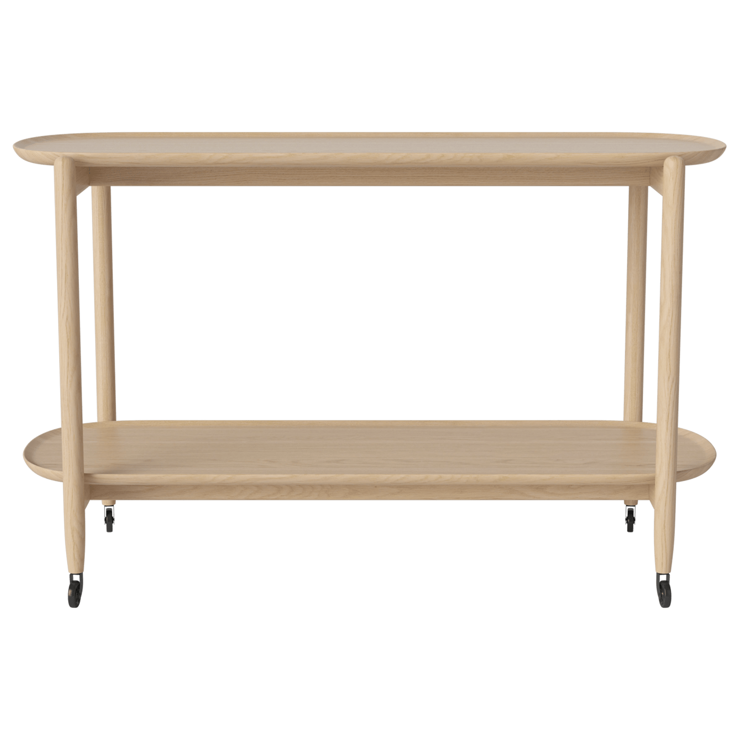 Bolia Furniture White Pigmented Oiled Oak / 47.25" Coupe Bar Trolley