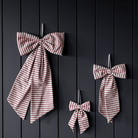 Luxe B Co SHOP Cranberry Striped Bow Ornament
