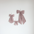 Luxe B Co SHOP Cranberry Striped Bow Ornament