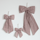 Luxe B Co SHOP Cranberry Striped Bow Ornament