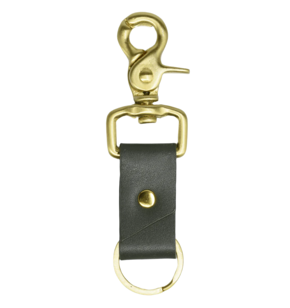 Curated Basics Curated Basics - Olive Green Leather Keychain