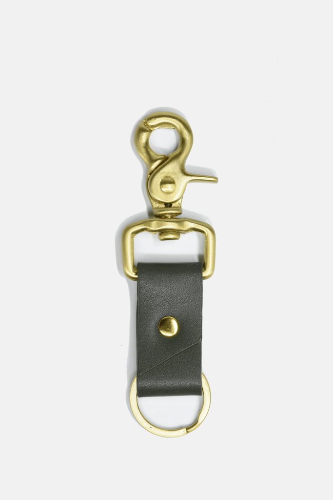 Curated Basics Curated Basics - Olive Green Leather Keychain