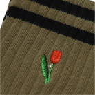 Curated Basics M/L / Olive Curated Basics - Tulip Embroidery Socks