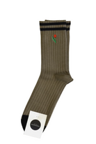 Curated Basics M/L / Olive Curated Basics - Tulip Embroidery Socks