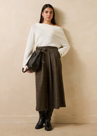 La Fée Maraboutée SHOP Dactus Tweed Culotte Trousers, Bark Brown