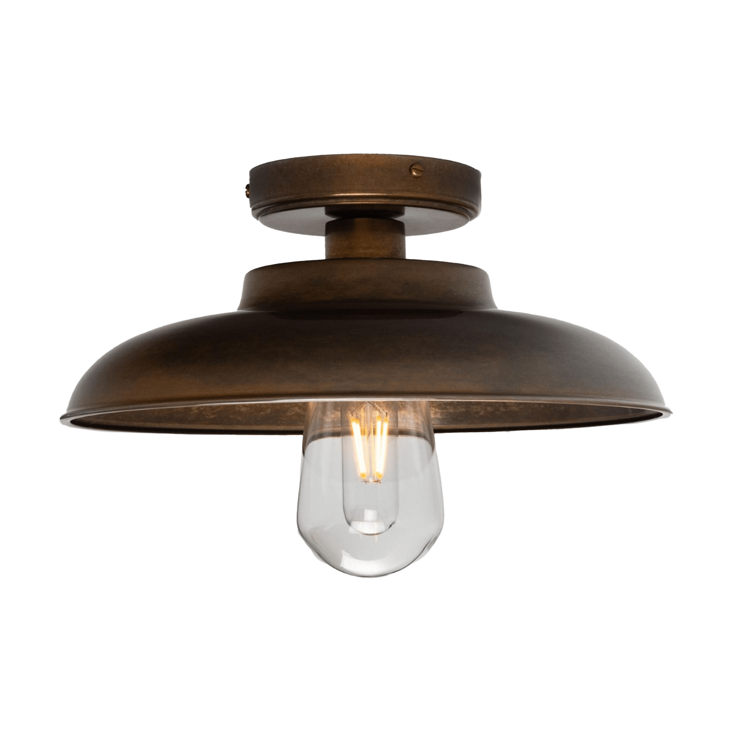 Mullan Lighting Lighting Antique Brass / Clear Darya Outdoor Industrial Brass Ceiling Light