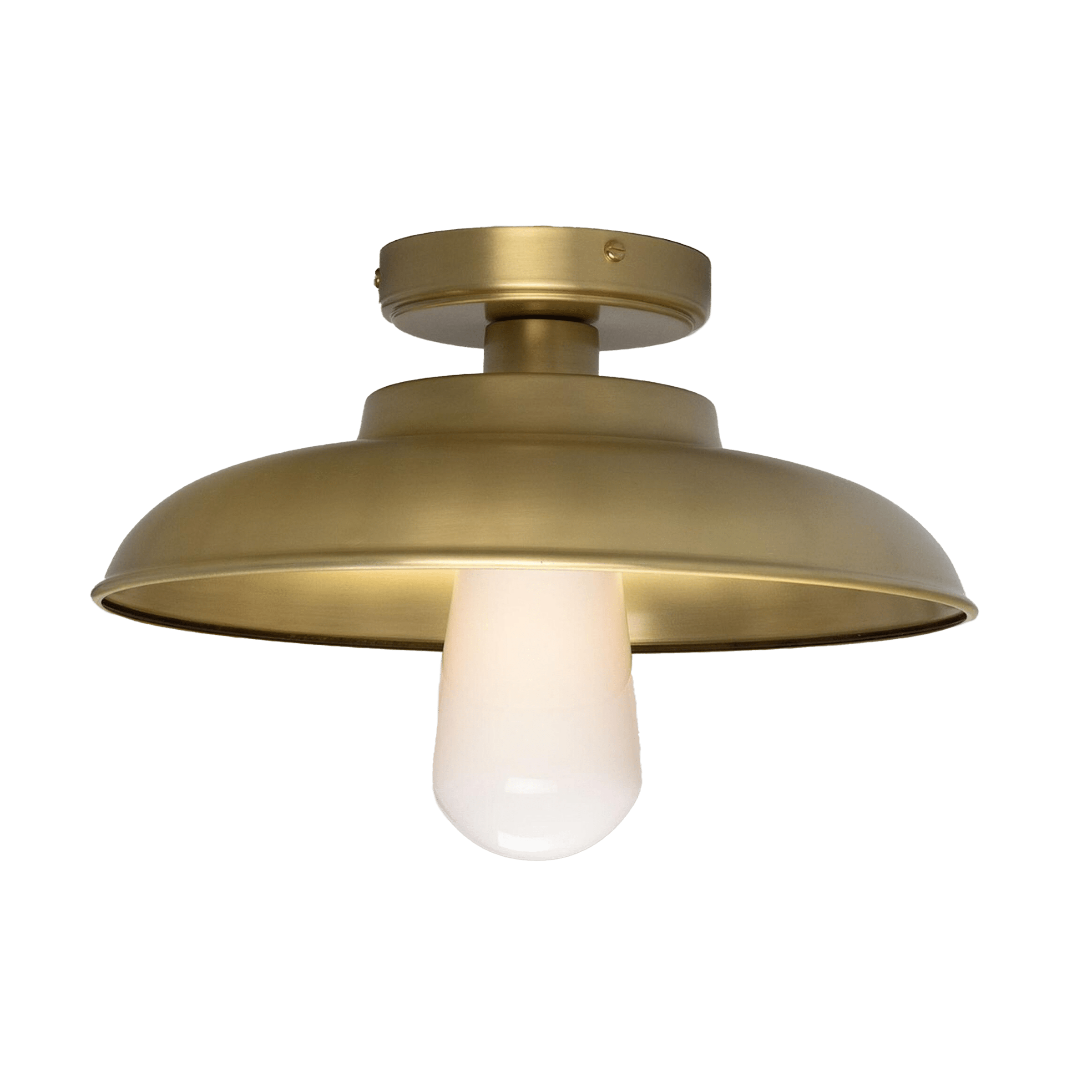 Mullan Lighting Lighting Satin Brass (Indoor Only) / Opal Darya Outdoor Industrial Brass Ceiling Light
