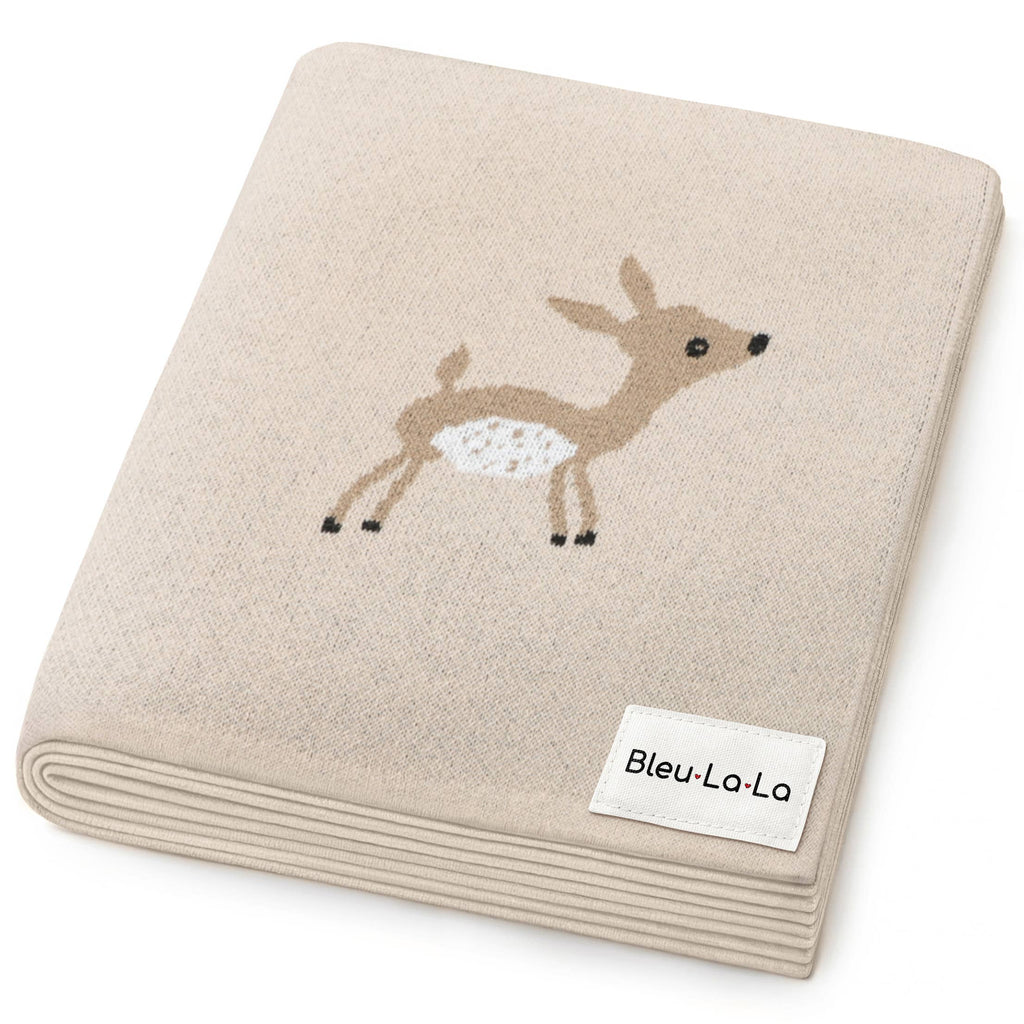 Bleu La La Baby Blanket Taupe Deer Swaddling Blanket