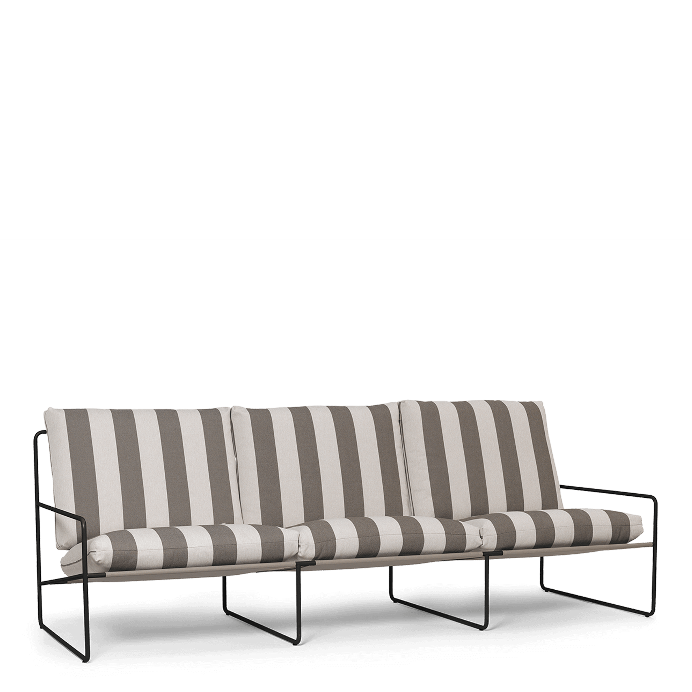 Ferm Living Outdoor 3-Seater / Chocolate Stripe Desert Outdoor Sofa