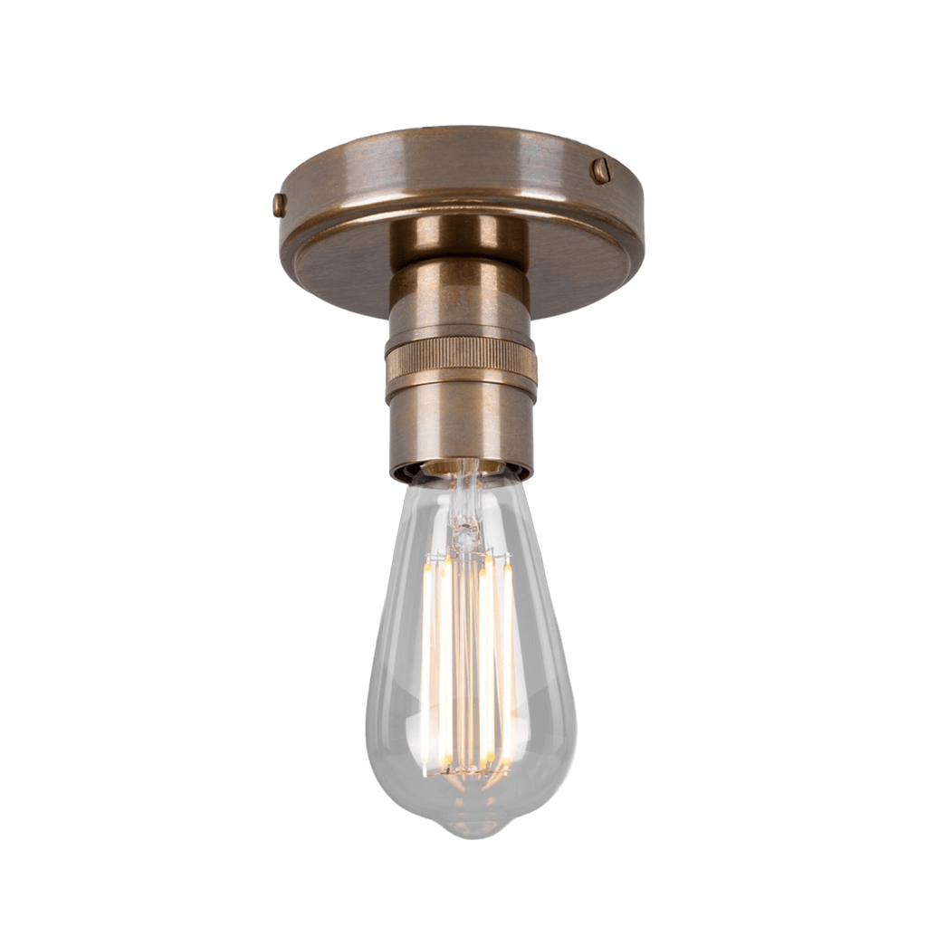 Mullan Lighting Lighting Antique Brass Devon Minimalist Brass Flush Ceiling Light