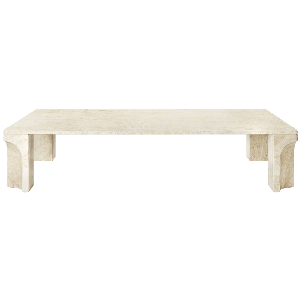Gubi Furniture Neutral White Travertine / Rectangle Doric Coffee Table