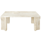 Gubi Furniture Neutral White Travertine / Square Doric Coffee Table