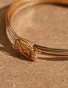 American Rhino Jewelry Gold & Silver Elephant Hair Bracelet Three Strand