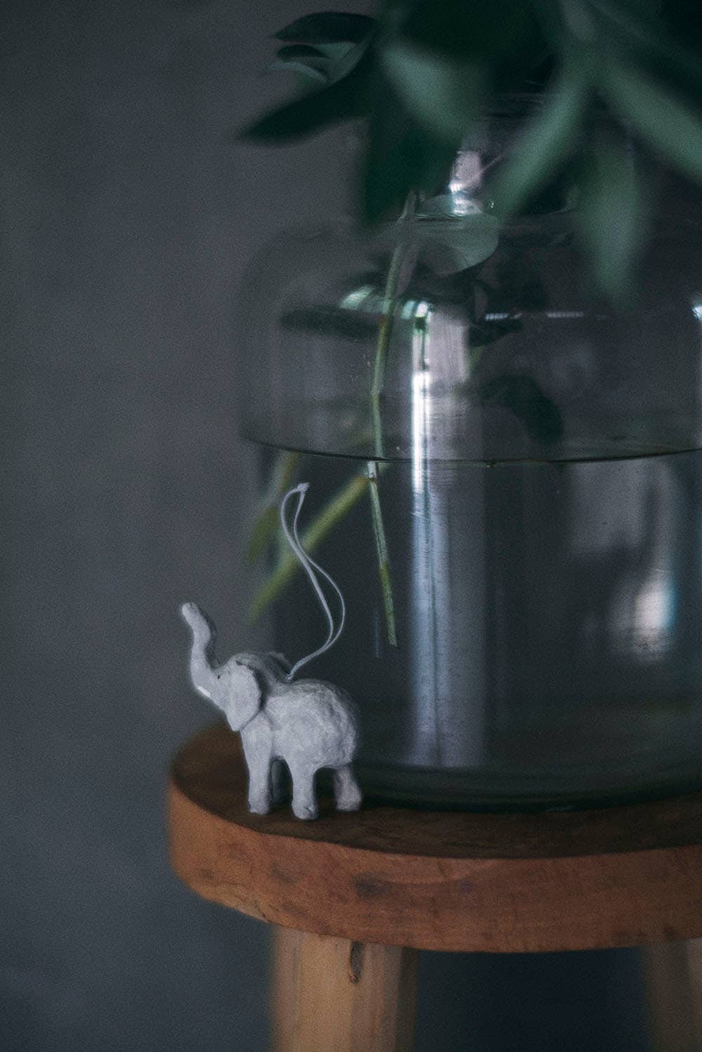 Fog Linen Work SHOP Elephant Paper Mache Ornament