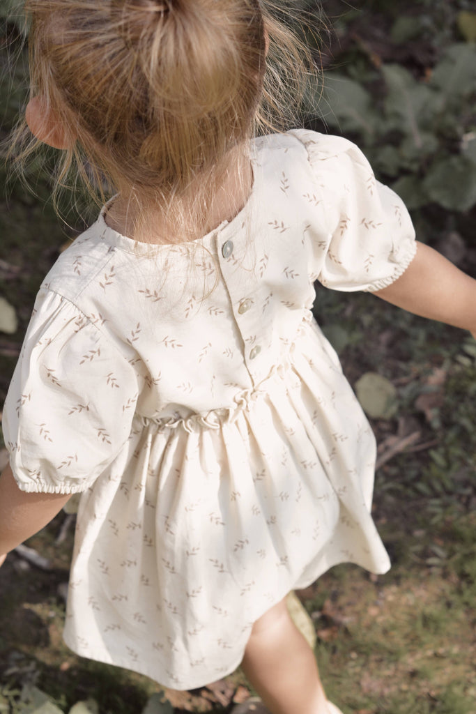 Eli & Nev Eli & Nev - Baby Girl Floral Summer Dress Beige 100% Cotton OEKO-TEX