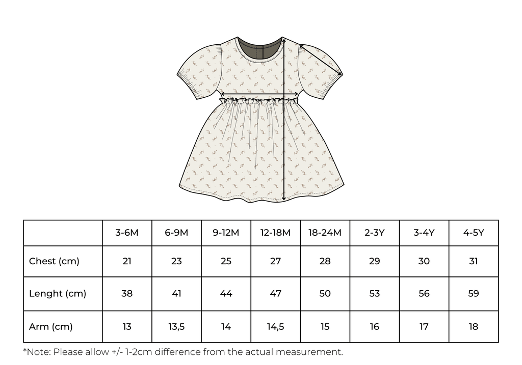 Eli & Nev Eli & Nev - Baby Girl Floral Summer Dress Beige 100% Cotton OEKO-TEX