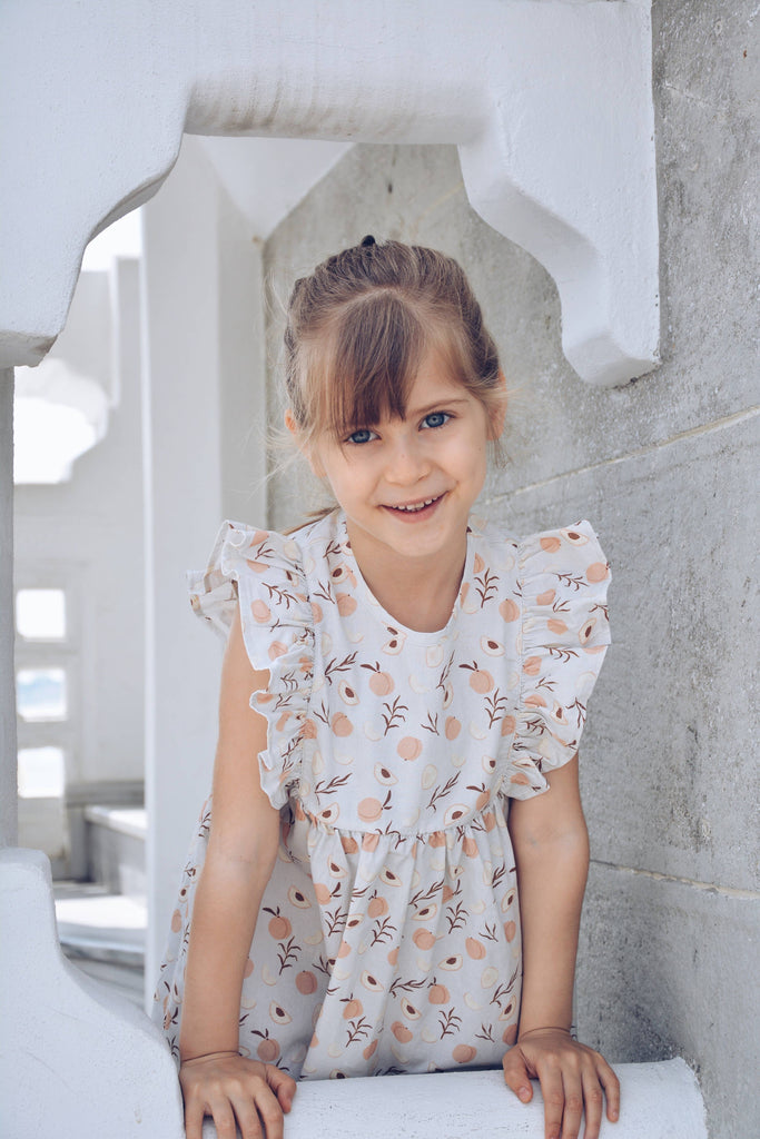 Eli & Nev Eli & Nev - Baby / Kids Summer Dress Peach Pattern 100% Cotton
