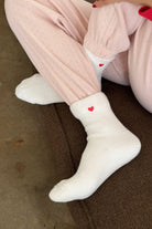 Le Bon Shoppe Socks White + Heart Embroidered Cloud Women's Socks