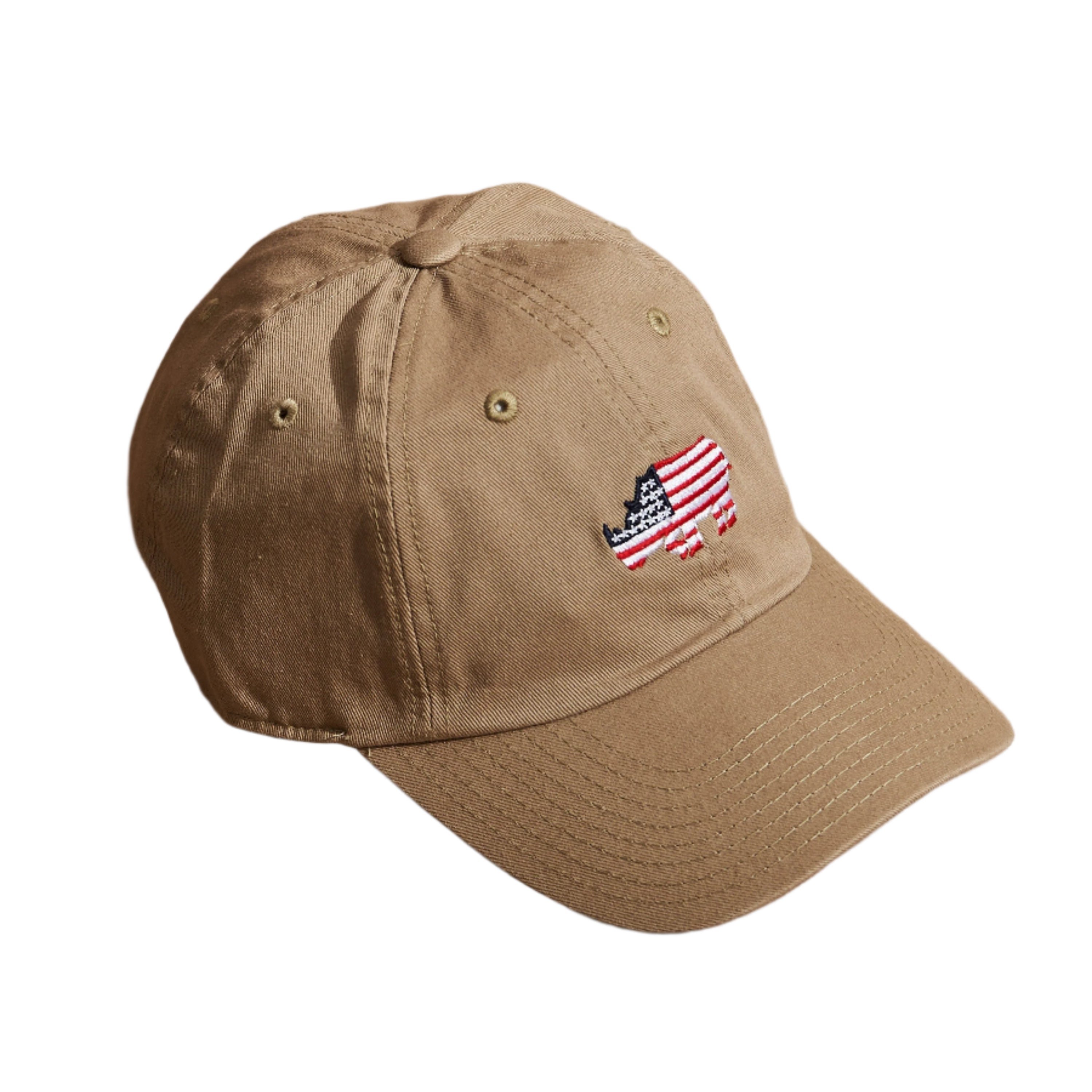 American Rhino Hats Khaki Embroidered Hat