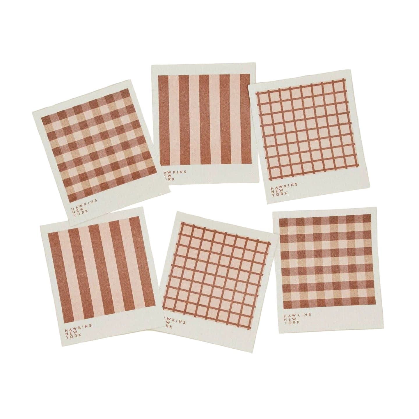 Hawkins New York Kitchen & Dining Blush/Terracotta Essential Swedish Dishcloths, Set of 6