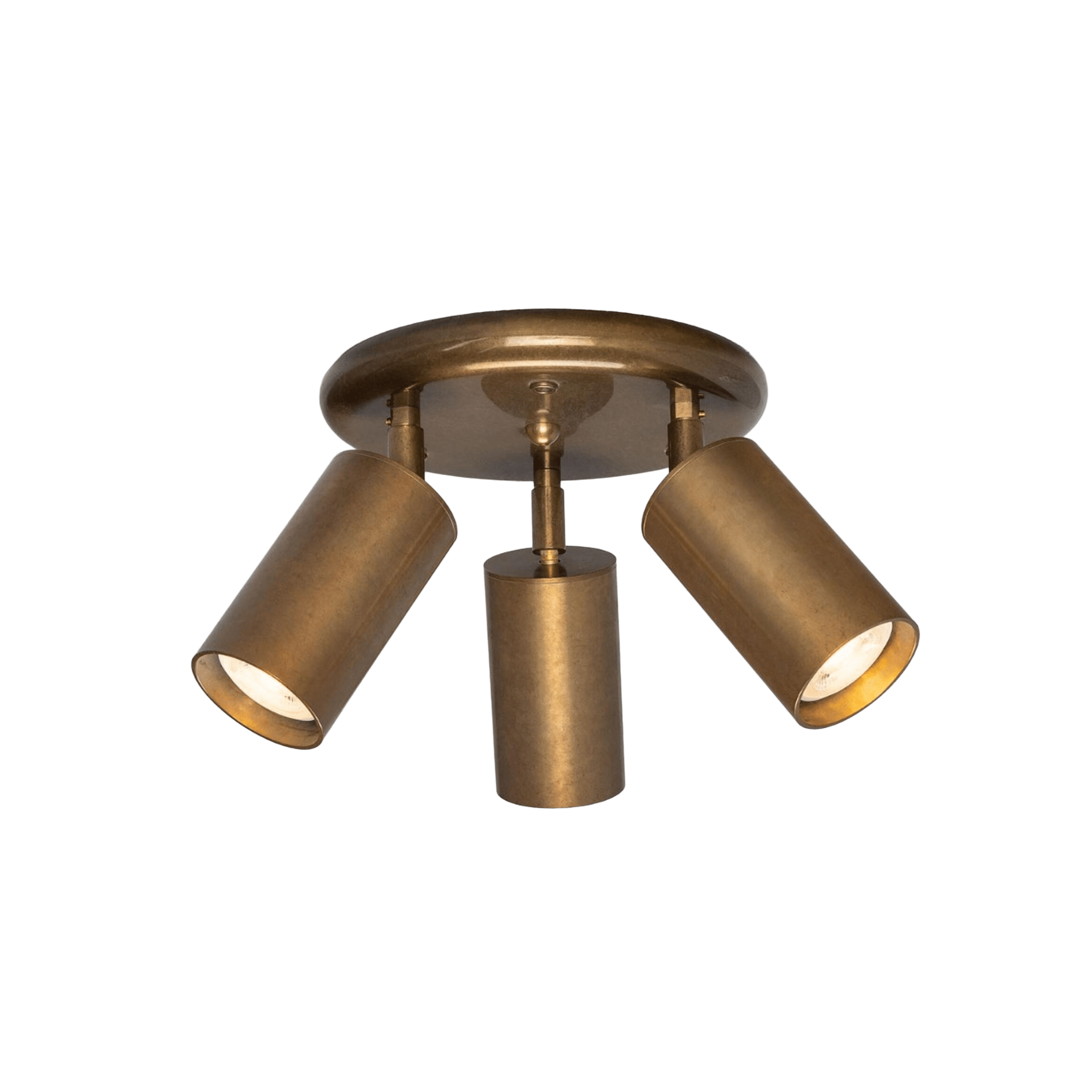 Mullan Lighting Lighting Evanston Three Light Directional Brass Ceiling Spotlight