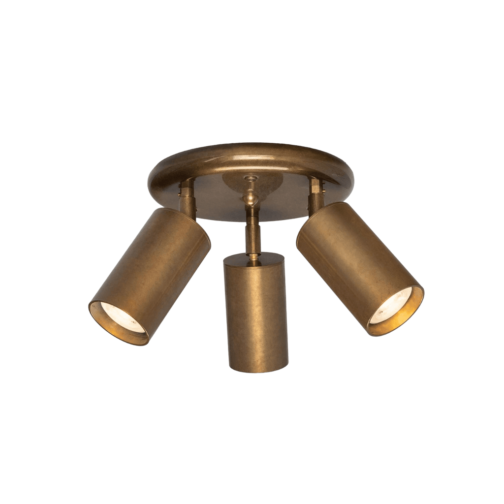 Mullan Lighting Lighting Evanston Three Light Directional Brass Ceiling Spotlight