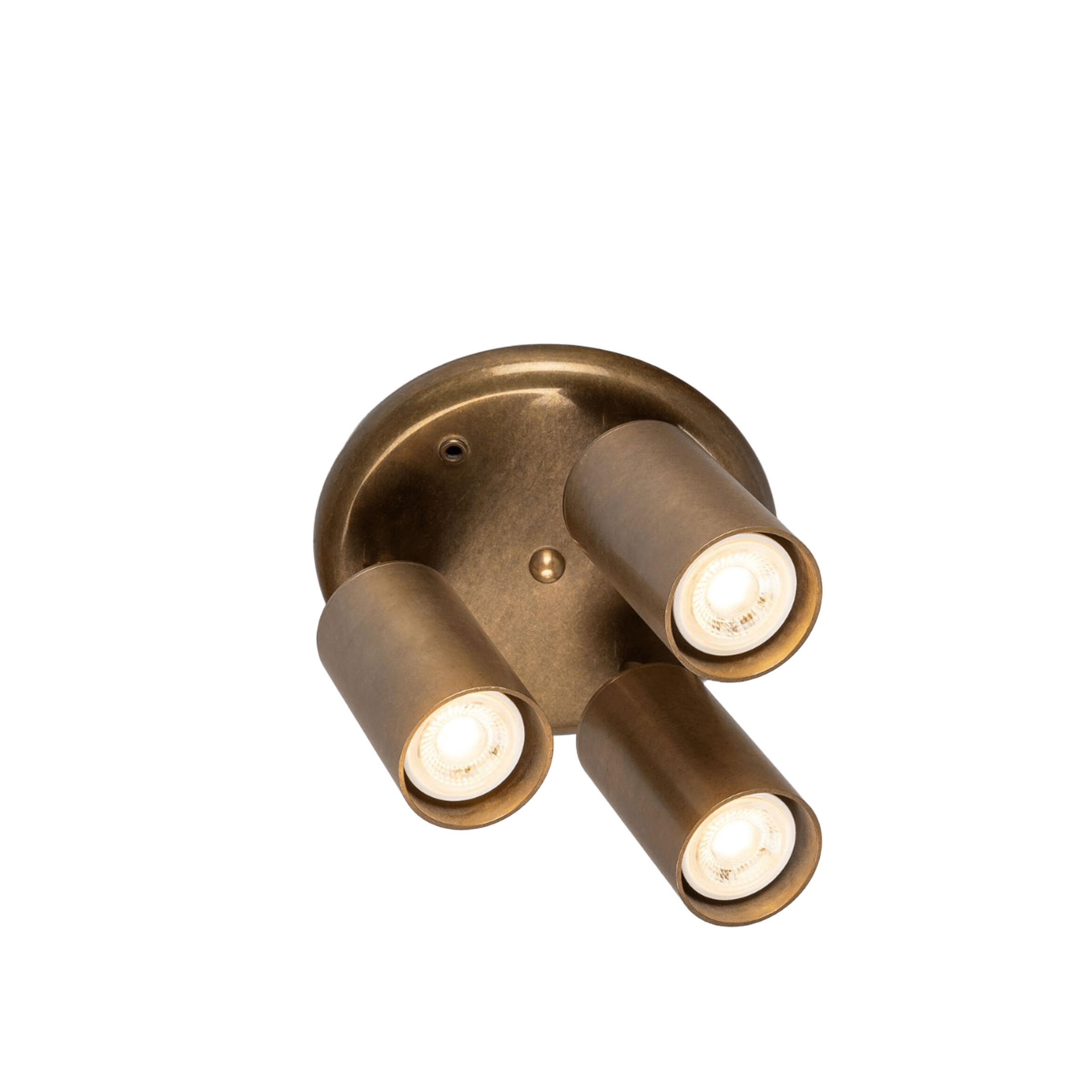 Mullan Lighting Lighting Evanston Three Light Directional Brass Ceiling Spotlight