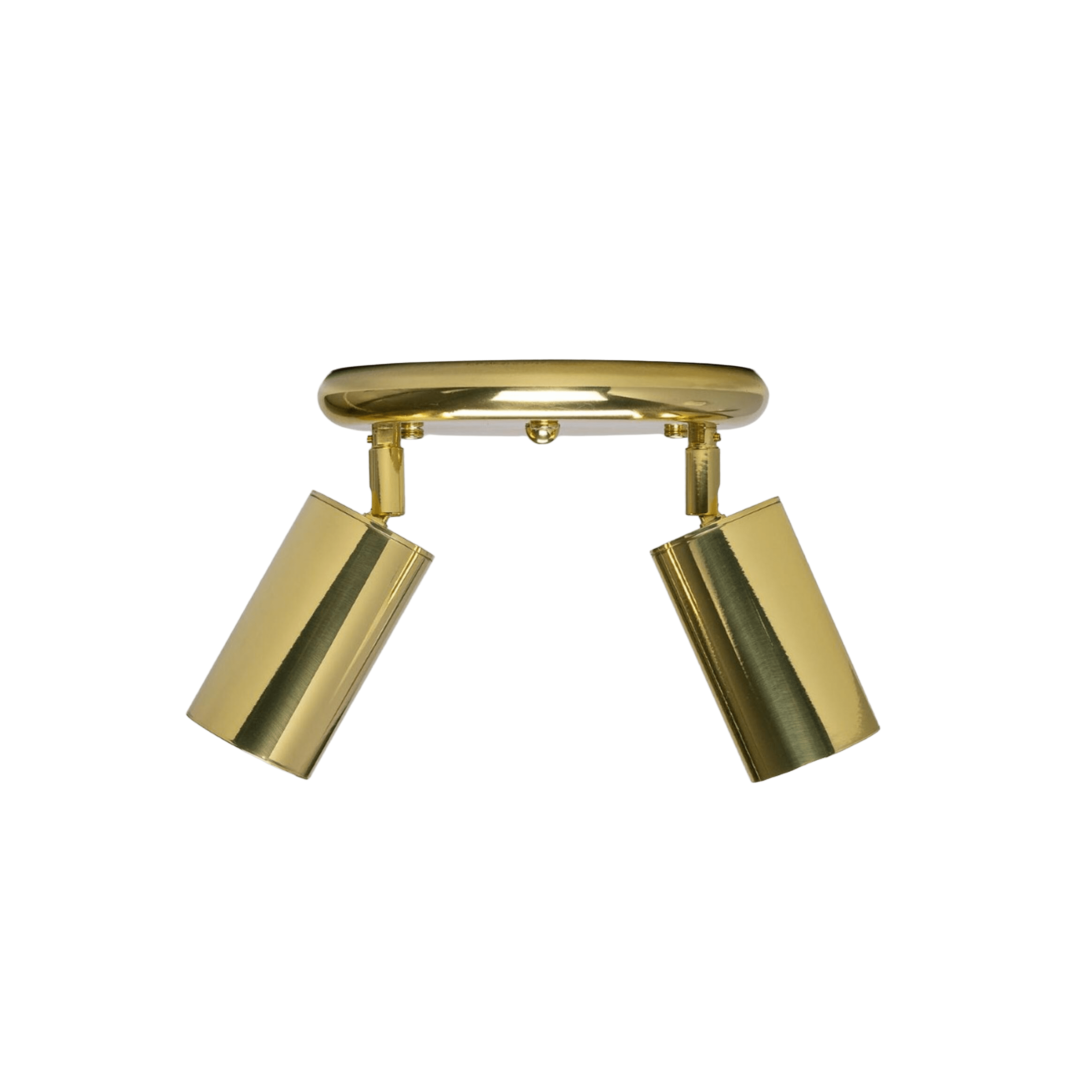 Mullan Lighting Lighting Polished Brass Evanston Two Light Directional Brass Ceiling Spotlight