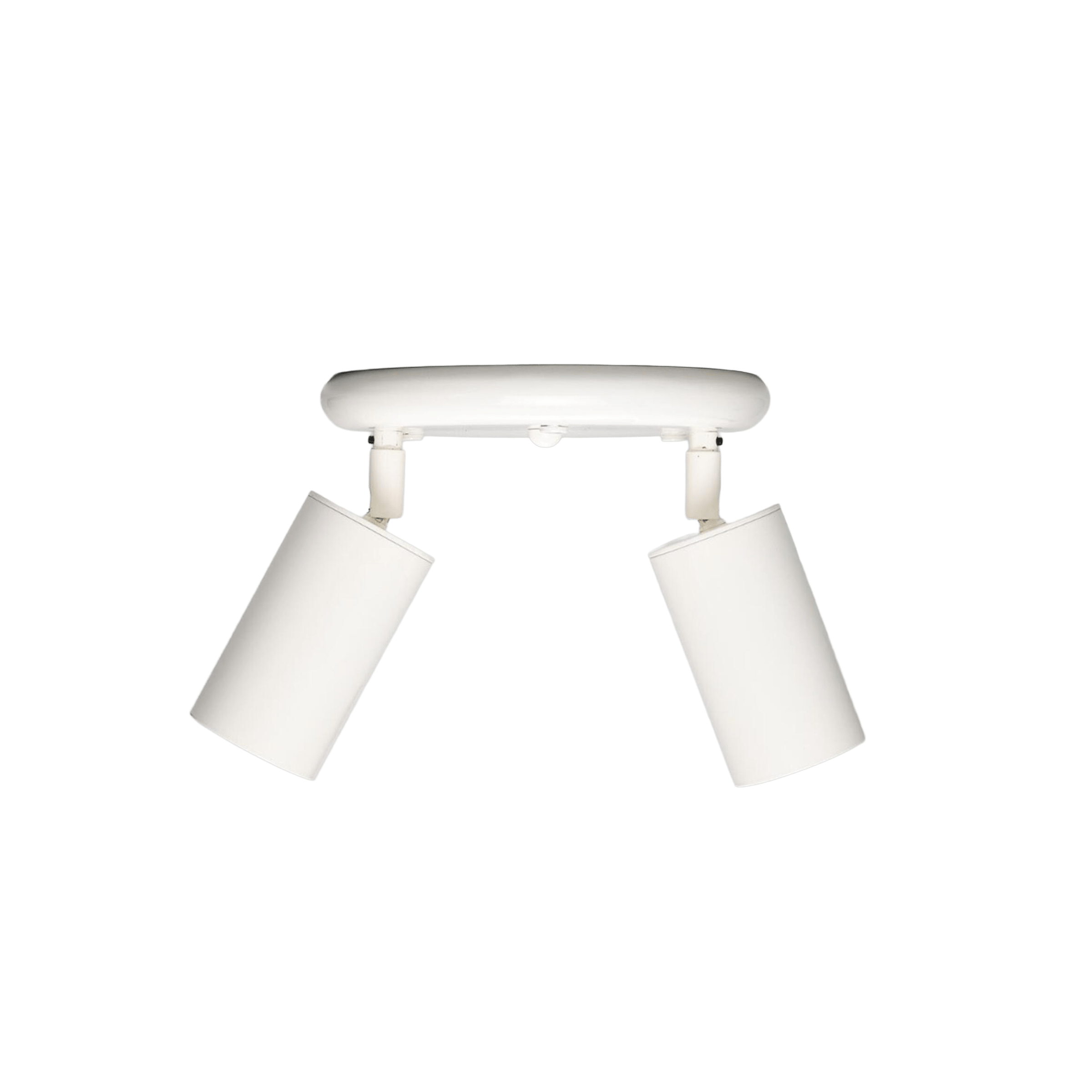Mullan Lighting Lighting Powder-Coated White Evanston Two Light Directional Brass Ceiling Spotlight