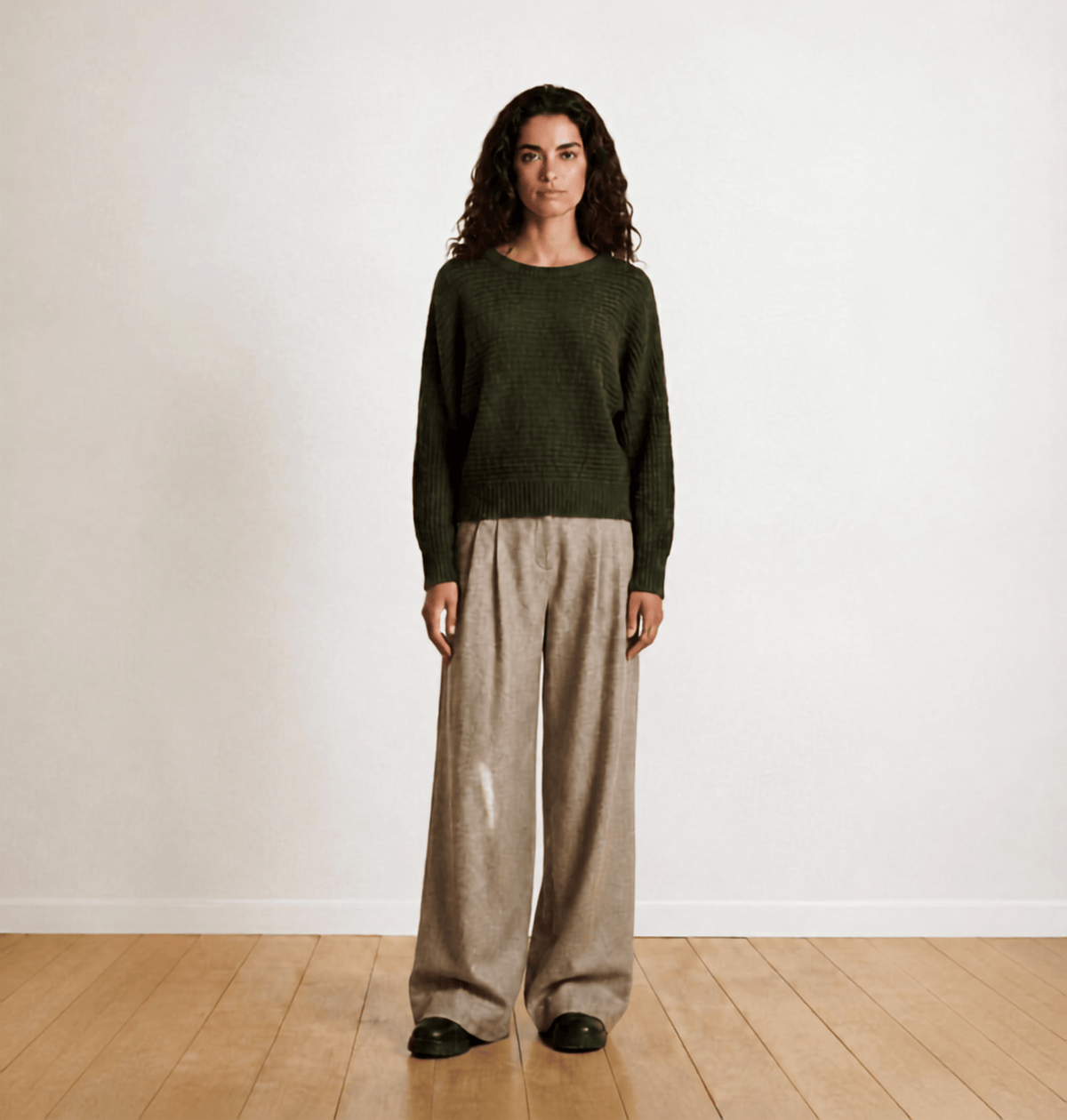 La Fée Maraboutée SHOP Ezur Tweed Trousers, Greige
