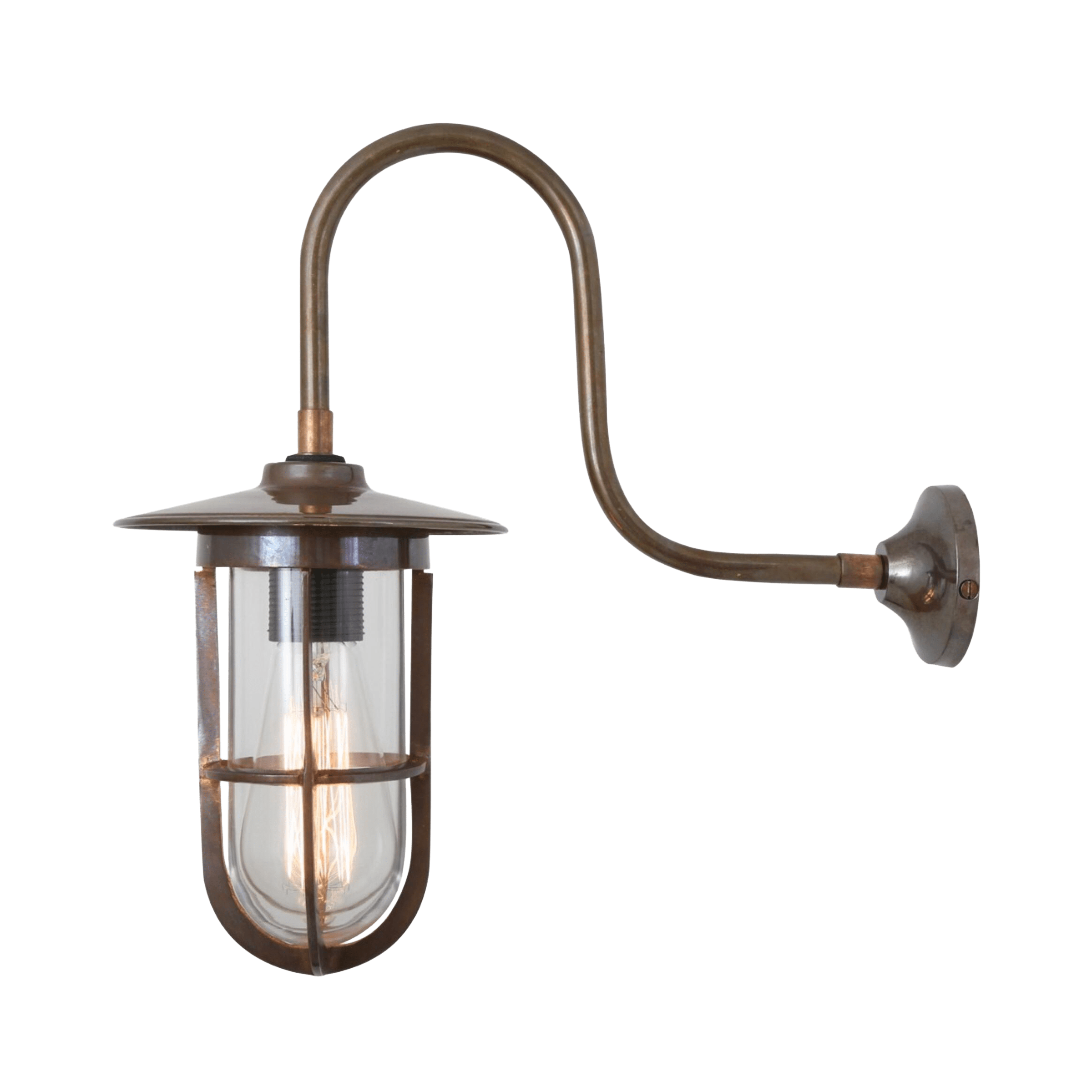 Mullan Lighting Lighting Antique Brass / Clear Fabo Well Glass Wall Sconce