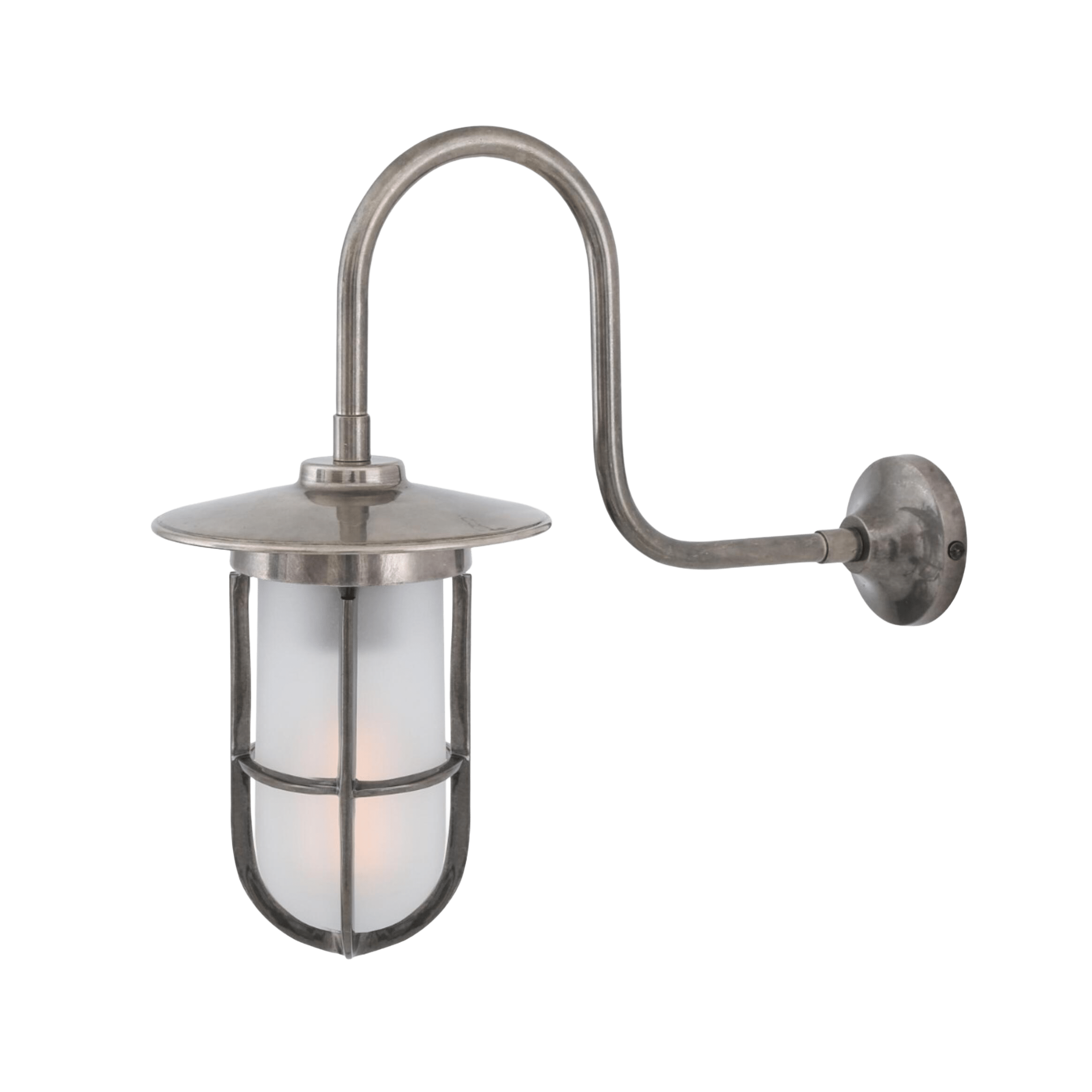 Mullan Lighting Lighting Antique Silver (Indoor Only) / Frosted Fabo Well Glass Wall Sconce