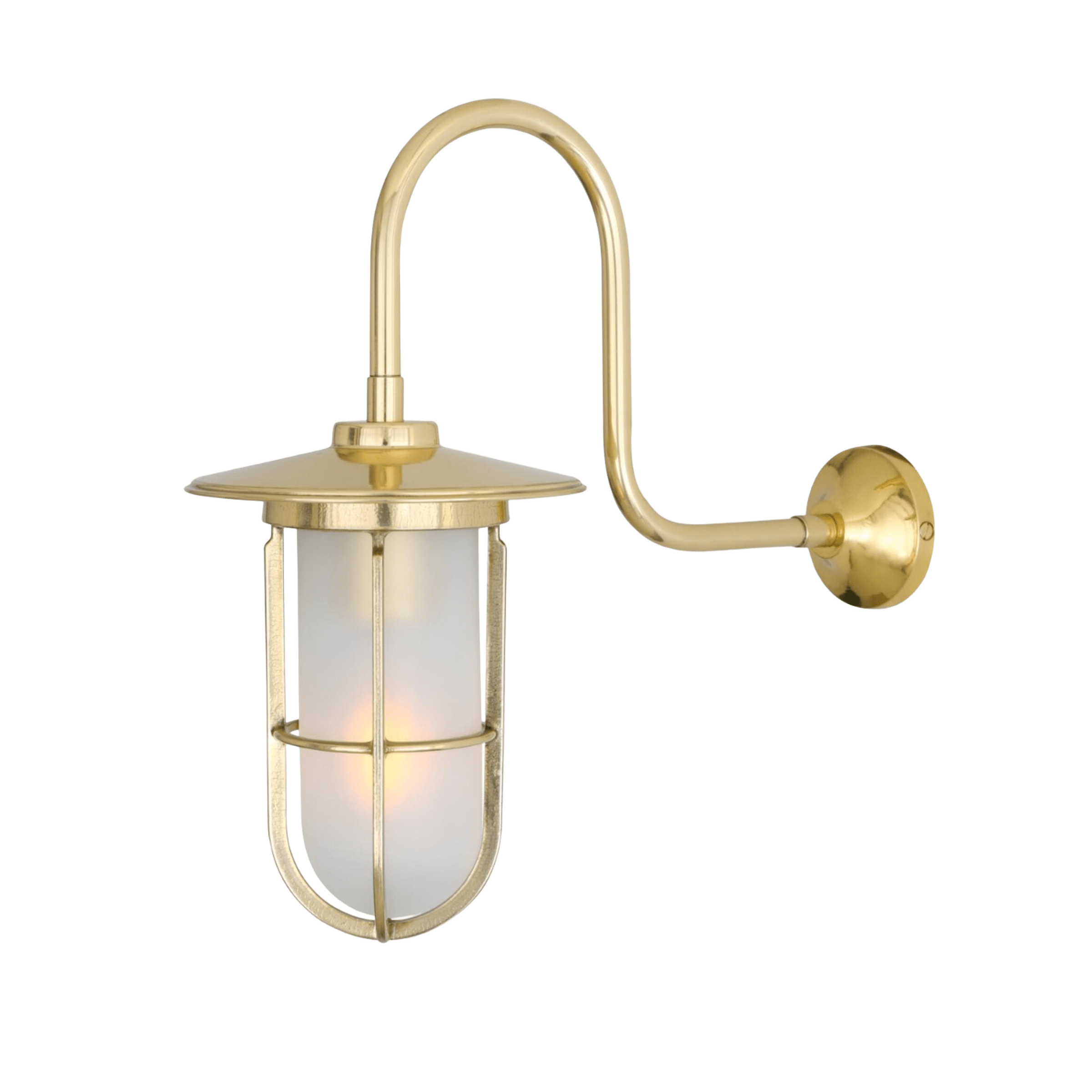 Mullan Lighting Lighting Polished Brass (Indoor Only) / Frosted Fabo Well Glass Wall Sconce