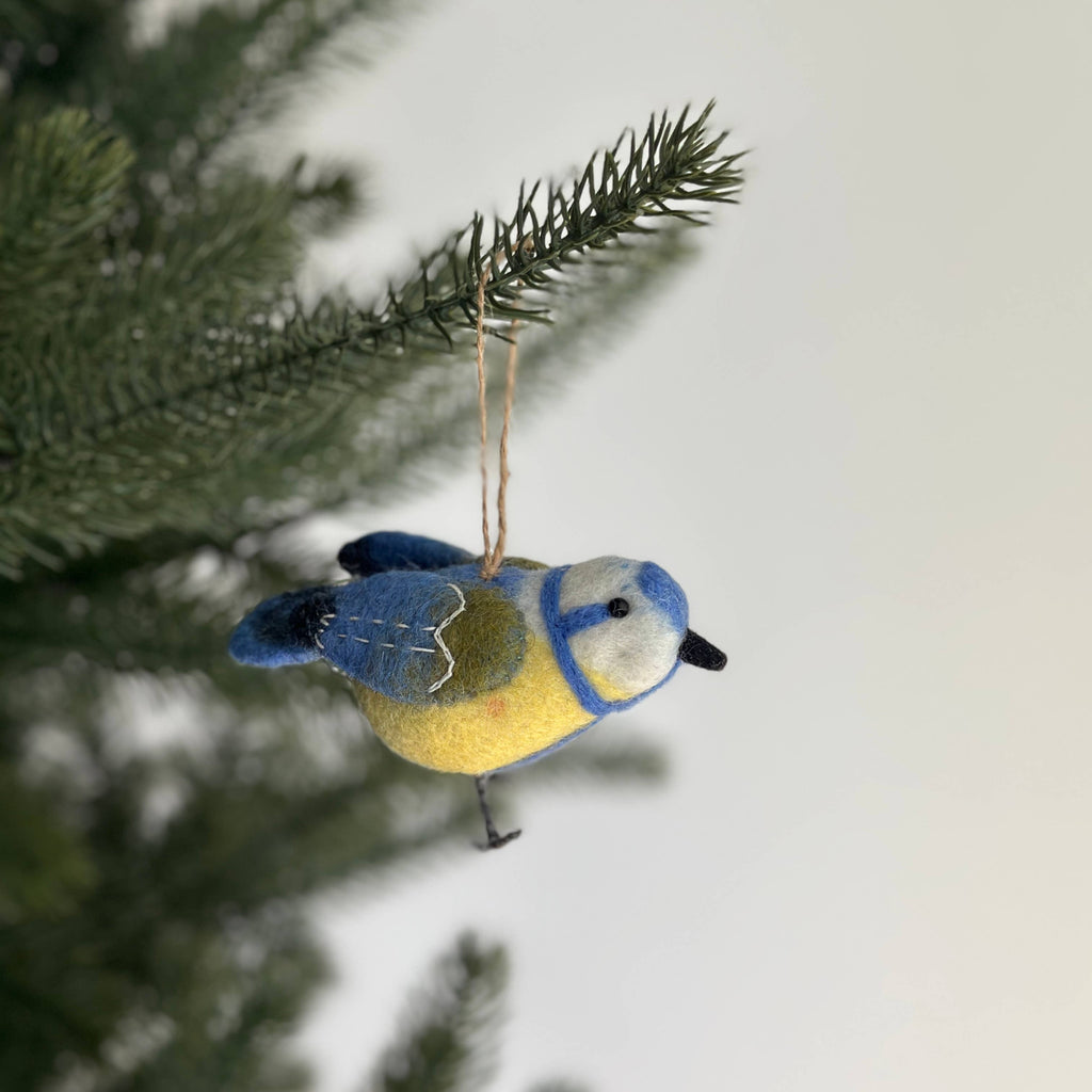 Ganapati Holiday Ornaments Blue Tit Felt Bird Ornaments, Various