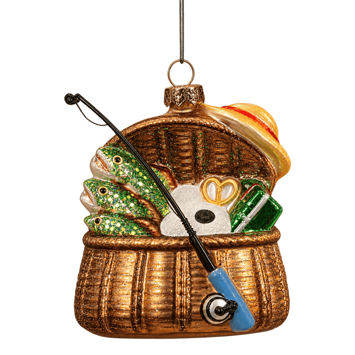 Ragon House SHOP Fishing Basket Christmas Ornament