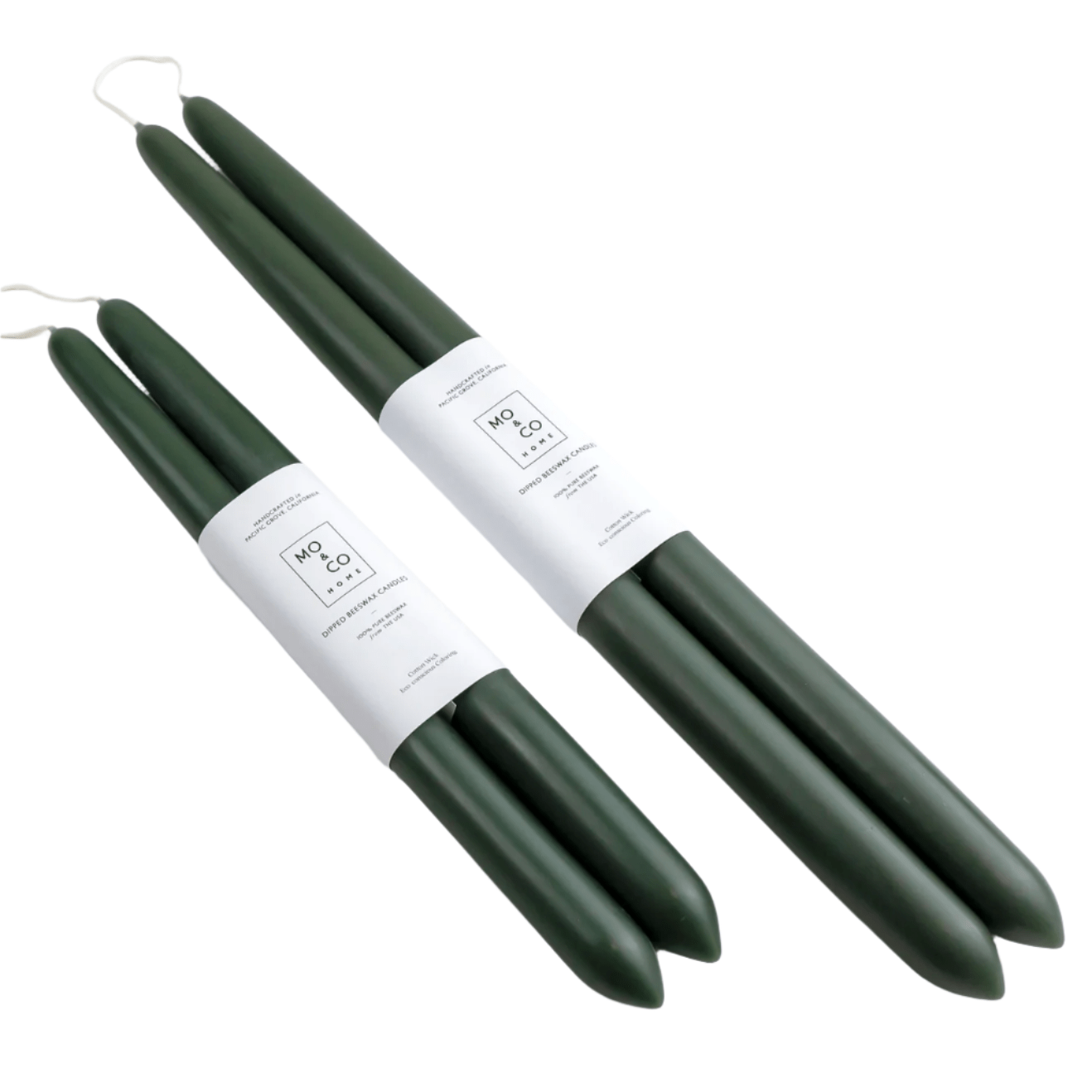 Mo&Co Home Candle 10" Forest Green Beeswax Dipped Taper Candles
